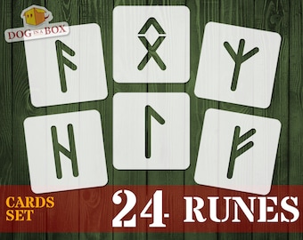 Runes Stencils: set of 24 reusable Celtic stencils for painting on walls, wood and custom runes