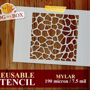 Giraffe Print Stencil: Reusable Mylar Pattern for Walls & Wood