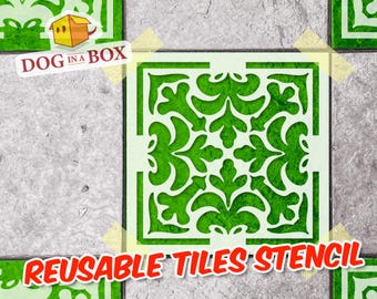 Reusable Tile Stencil n.3: Reusable Pattern stencil for Floors, Walls, Ceramic, home decor