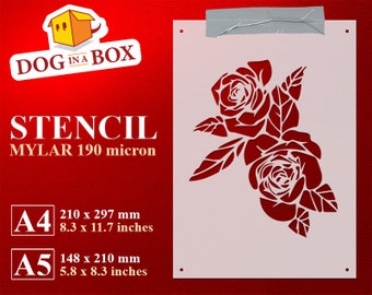 Rose Stencil: Reusable stencil for paitning on wall, wood, furniture and cake decor