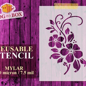 Flowers Stencil n.4: Reusable Mylar Template for Painting & Decor