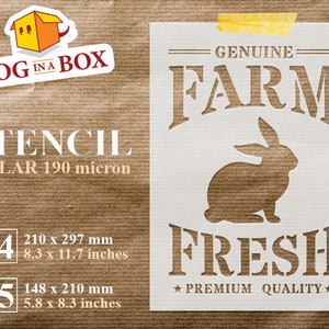 Farm Fresh Bunny-sjabloon: herbruikbare mylar voor houten borden
