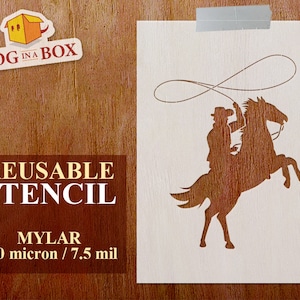 Cowboy stencil n.1 - Reusable Western stencil for country clubs, home decor and wood signs. Reusable stencil for western themed decorations