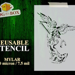 Saint Michael stencil n.1 - Reusable Guardian Angel stencil, Archangel stencil, stencil for Wood Signs, Church stencil, christian stencils