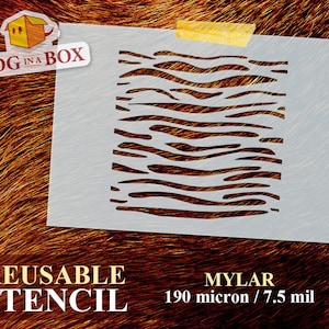 Tiger Stripe Stencil: Reusable Mylar Pattern for Walls & Crafts
