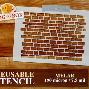Stencil mattoni da muro n. 5 - Stencil riutilizzabile con texture di mattoni per modellismo, hobby, diorami e decorazioni murali. Perfetto per qualsiasi superficie.
