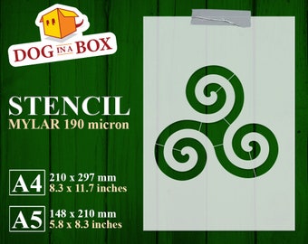 Celtic Triskelion Stencil n.1: Reusable norse Stencil for painting on wood, wall, home and furniture decor