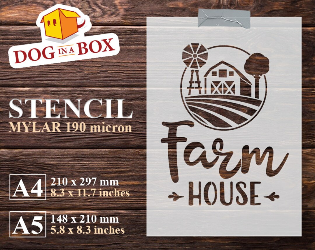 Farm House Stencil, Farm Stencil, Farm, Stencil for Painting, Farm ...