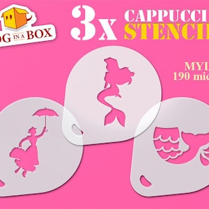 Fairy Tales Stencils Set: Mermaid, Nanny, Tail - Coffee & Cookie Decor (set of 3)