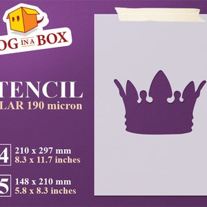Crown stencil n.1 - Reusable king stencil, King&#39;s crown stencil, prince stencil for walls or nursery decor. For cakes, wood, fabrics
