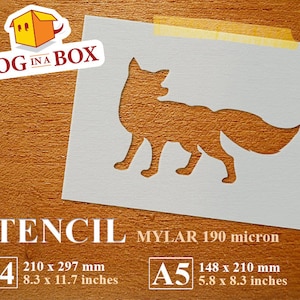 Stencil di volpe: sagoma di animale in Mylar riutilizzabile per la pittura