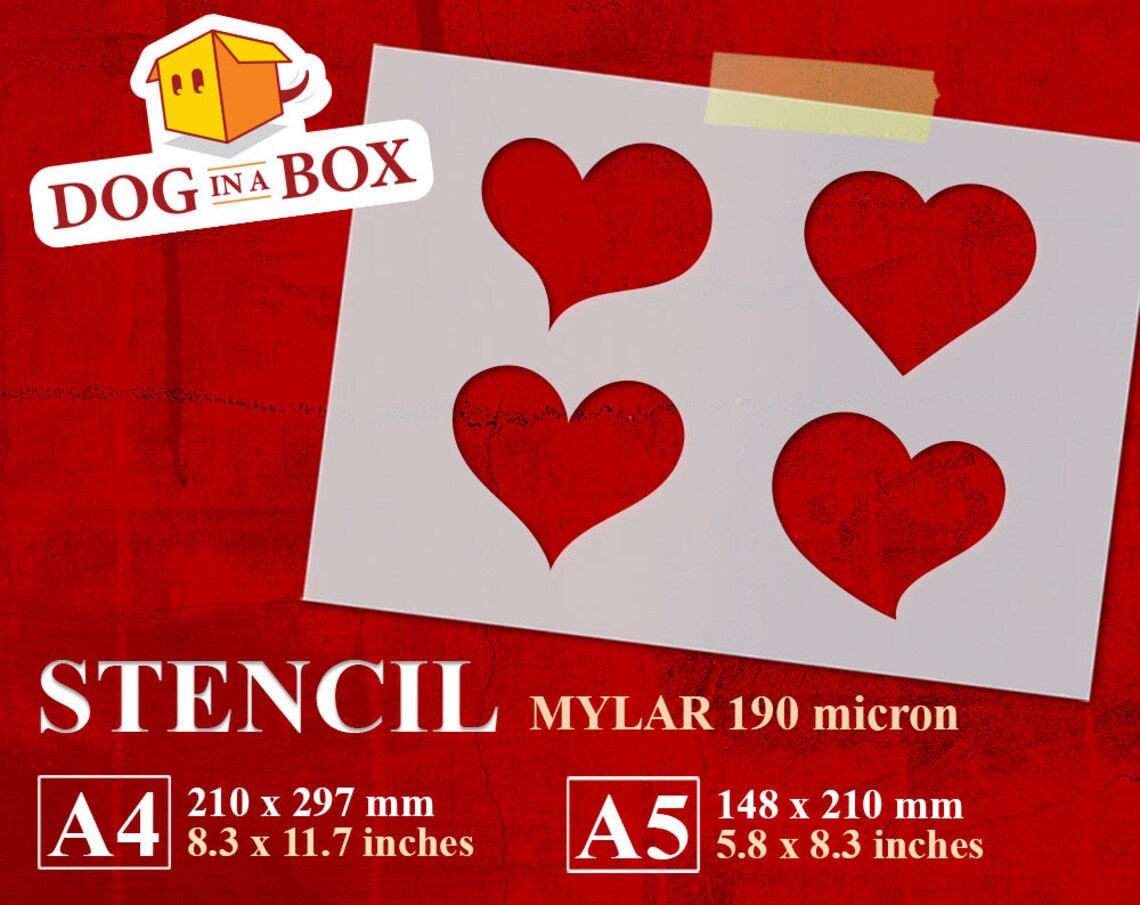 Hearts Stencil N.2 Heart Stencil Love Stencil Stencil for Etsy