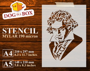 Beethoven Stencil: Reusable Mylar for Painting Wood Signs