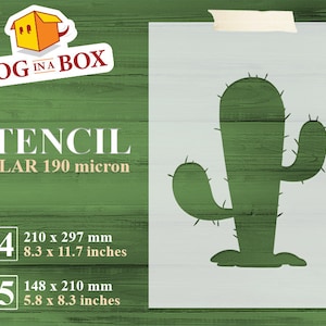 Stencil cactus n. 3 - Stencil riutilizzabile per piante grasse, stencil per piante da interno, decorazioni per la casa, deserto, stencil per pittura, stencil per piante e alberi
