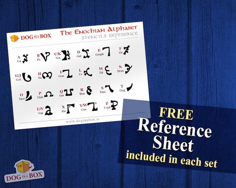 Enochian Alphabet Stencils Cards Set - 22 Individual and Reusable ...