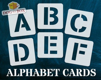 Uppercase Alphabet Stencils n.7: Reusable Letter Stencils for painting on walls, wood, fabrics, home and furniture decor