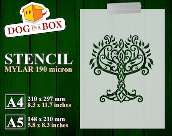 Celtic Tree of Life Stencil n.2: Norse Yggdrasil, Mylar Stencil
