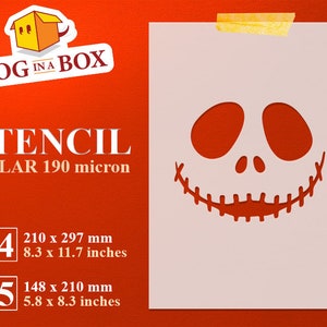Herbruikbare pompoengezichtstencil nr. 1: Halloweendecor, houten borden (Mylar 190 micron)