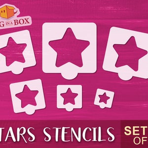 Sterstencils: herbruikbare mylar-sjablonen voor knutselen, houten borden (set van 6)