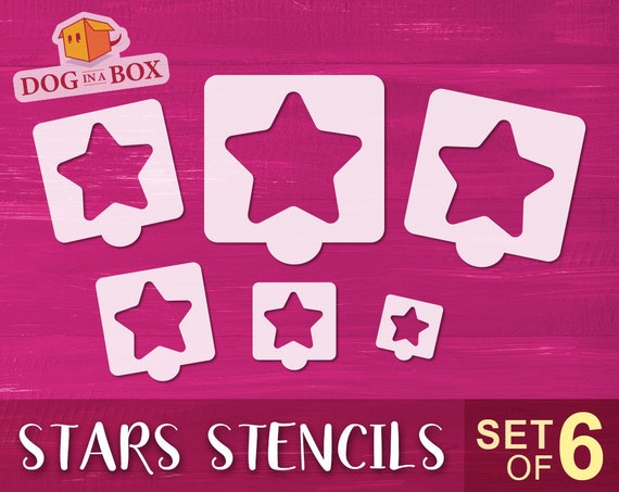 Stars stencils Set of 6 different sizes reusable stencils. | Etsy