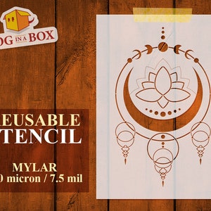 Lotus Sacred Geometry Stencil n.10: Reusable Mylar, Yoga Decor