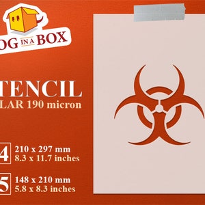 Biohazard Symbol Stencil: Reusable Mylar, Warning Sign