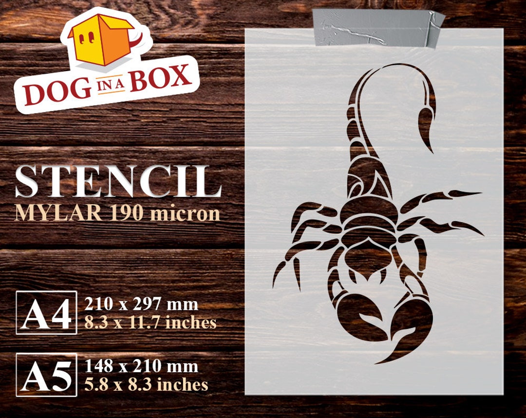 Scorpion Stencil N.2, Skorpio Stencil, Scorpion Stencil, Stencil for Painting, Stencil for Wood ...