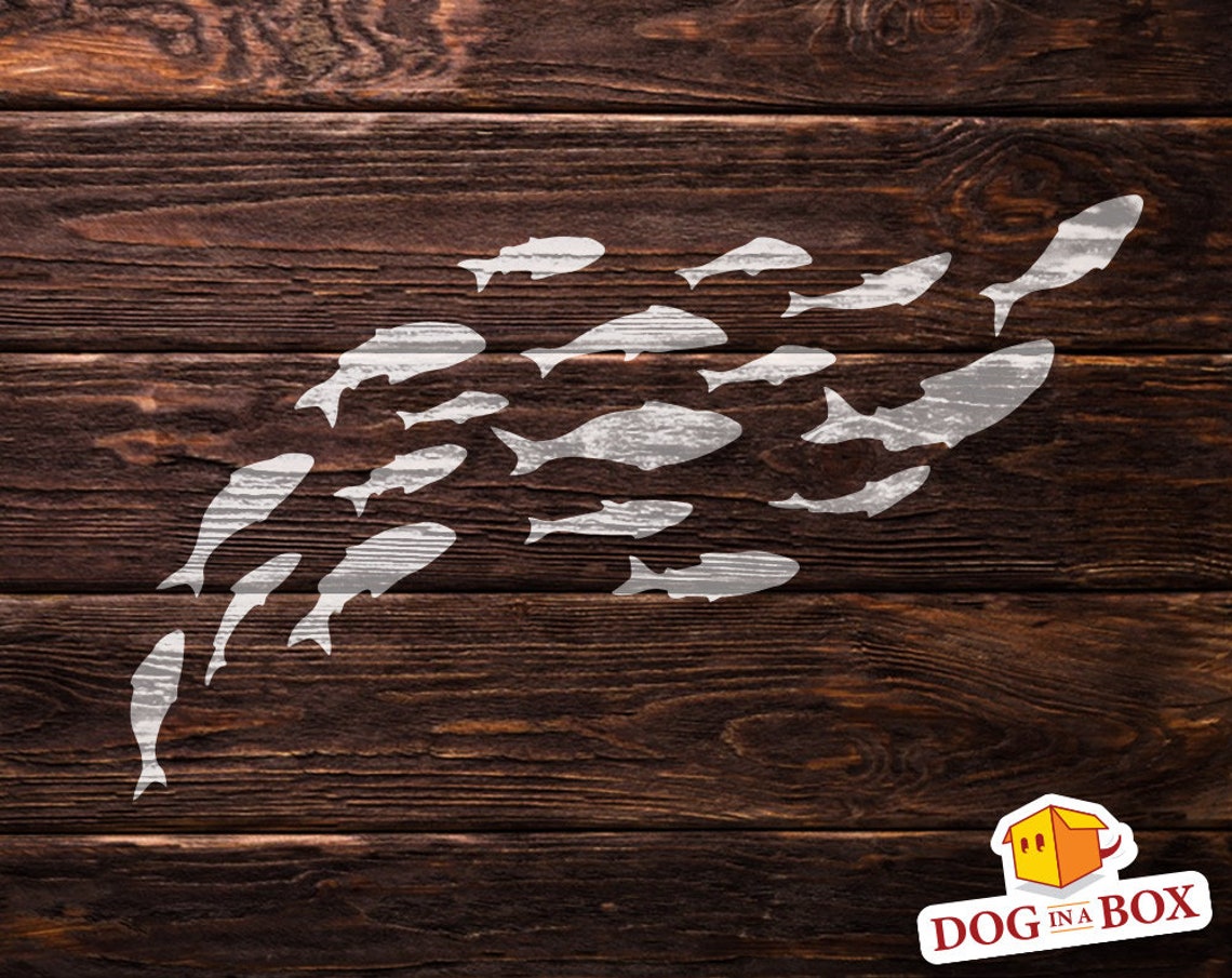 Fisch Schablone n.8 Fischschwarm Seeschablone Meer | Etsy