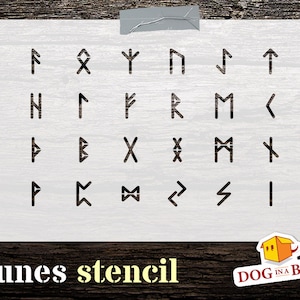 Runes Alphabet Stencil n.1: Reusable Mylar for Wood & Stone