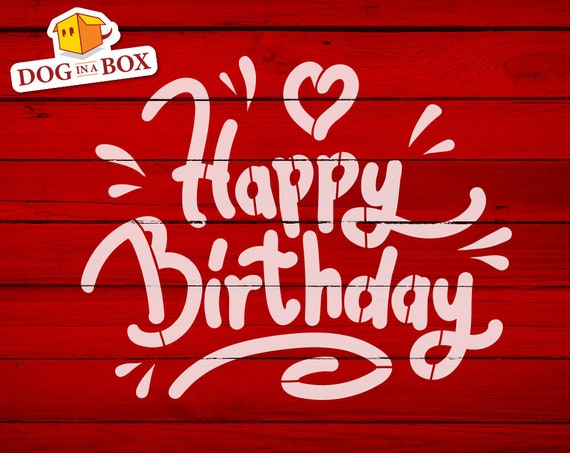 Happy Birthday cake stencil - Party cake decor stencil