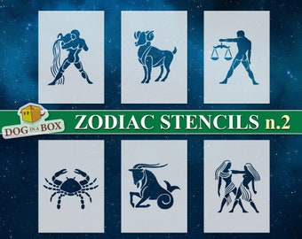 Zodiac Sign Stencils n.2: Reusable Horoscope Stencils for DIY Decor