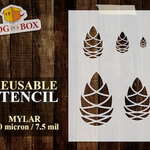 Set di stencil Pinecone n. 1 - Stencil riutilizzabile con una pigna in varie dimensioni. Perfetto per dipingere su pareti, tessuti, legno o decorazioni per la casa