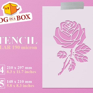 Blumen Schablone, Rose Schablone, Blumen Schablone, Wanddekor, Schablone zum Malen, A4 Schablone, A5 DIY Schablone, wiederverwendbare Schablone, 8x10
