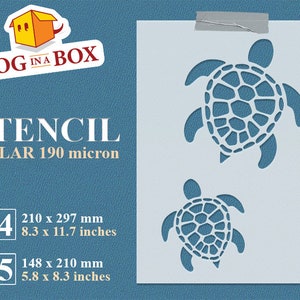 Turtles stencil n.1 - Reusable summer stencil, nautical stencil for painting, beach stencil for painting on wood, walls or fabrics