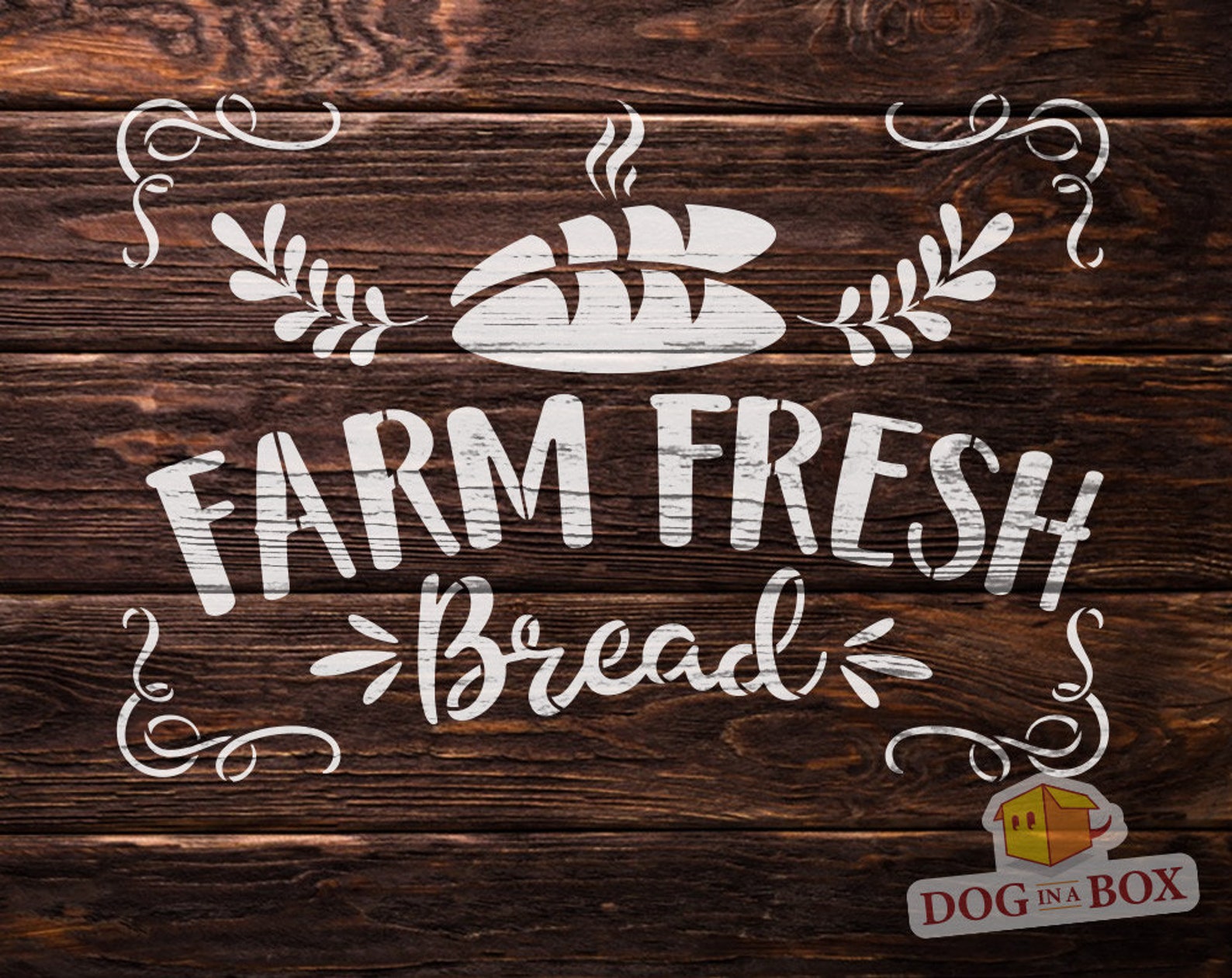 Farm Fresh Bread Stencil N.2 Farm Stencil, Bakery Stencil, Bread