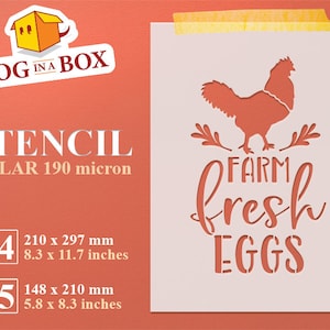 Stencil voor verse eieren van de boerderij nr. 1: herbruikbaar ontwerp voor kip en gevogelte