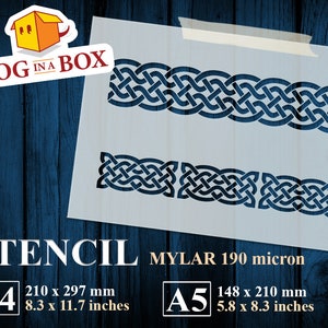 Celtic Knots pattern n.3, celtic stencil, pattern stencil, geometric stencil, stencil for wood, stencil for painting, border stencil