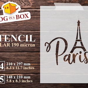 Eiffel Tower Stencil: Reusable Paris France Design, Mylar 190 Micron