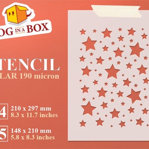 Stars stencil n.2 - Reusable night sky pattern stencil, starry night stencil, stencil for wall, stencil for wood sign, nursery stencil