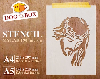 Jezus-stencil nr. 2: herbruikbare christelijke kunststencil voor het schilderen op muren en houten borden