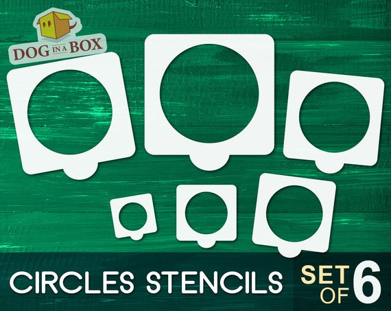 Circles stencils - Set of 6 different sizes. Reusable circles stencils from  1 to 3.5