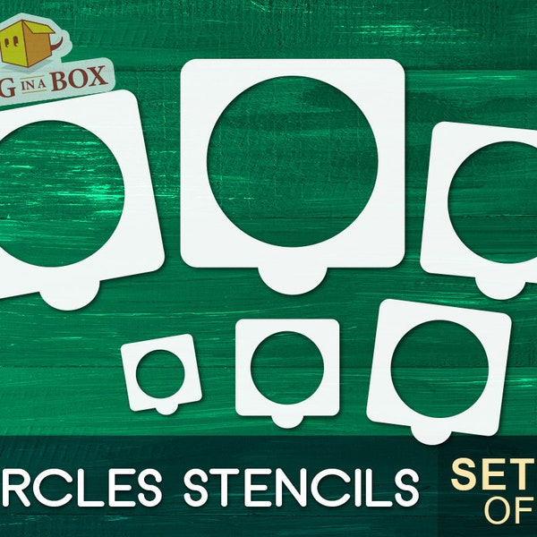 Circles stencils - Set of 6 different sizes reusable stencils. Round stencils from 1" to 3.5". Stencils for woodsigns and fabrics