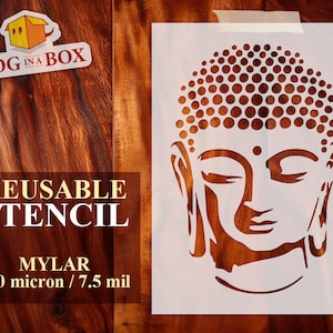 Buddha Stencil n.3: Reusable Mylar for Meditation Room Decor