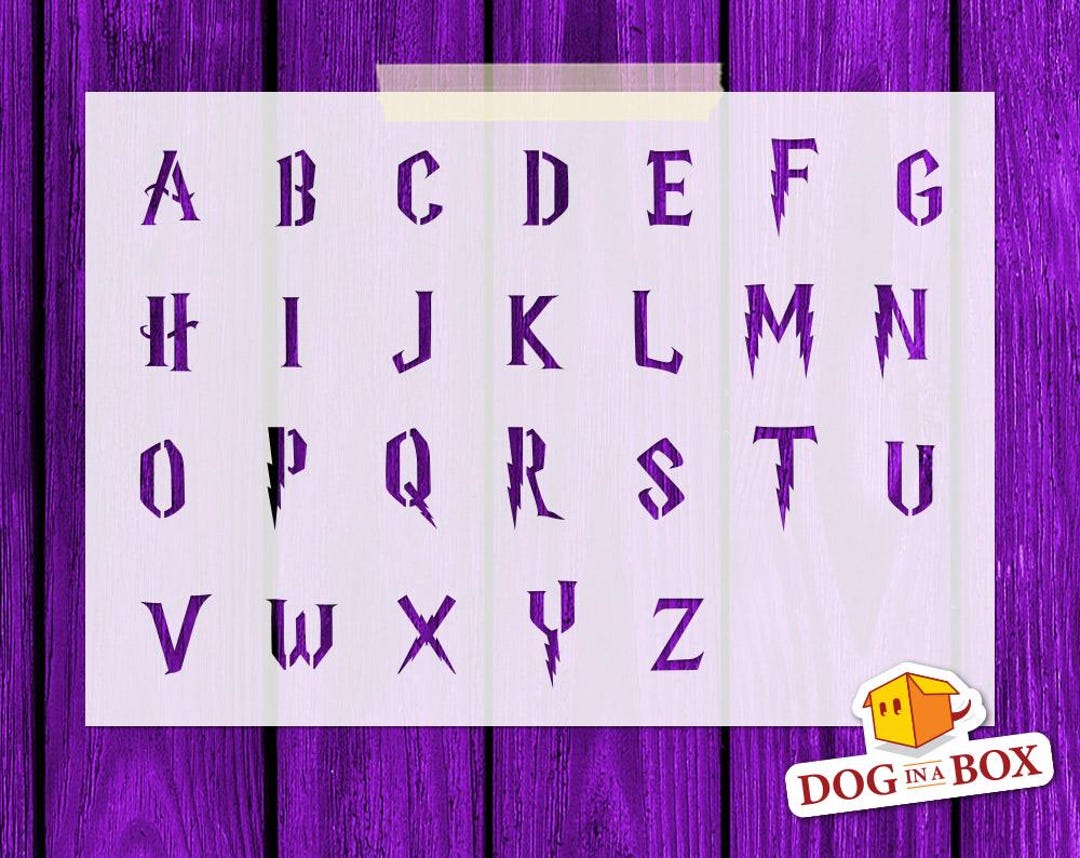 Wizard Alphabet Stencil - Uppercase: Reusable Stencil for Painting on ...
