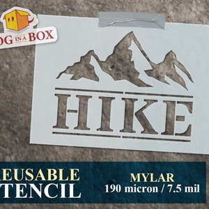Hike Mountain Schablone: Wiederverwendbar Wild Nature Design, Mylar