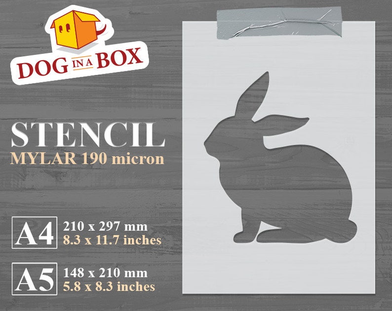 Bunny Stencil N.1 - Reusable Farm Animals Stencil, Farm Stencil, Rabbit ...