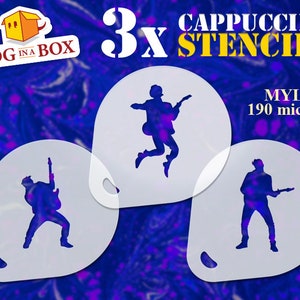 Estênceis para guitarristas - Conjunto de 3 estênceis de Mylar reutilizáveis