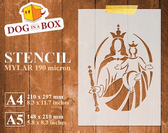 Mary and Jesus Stencil: Reusable Nativity Stencil for painting on wall, wood, home, cake and furniture decor