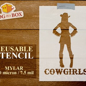 Cowgirl Toiletten Schablone: Lustige Restroom Dekor, wiederverwendbare Mylar Schablone