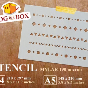 Reusable Geometric Pattern Stencil n.15: Dots, Circles, Triangles